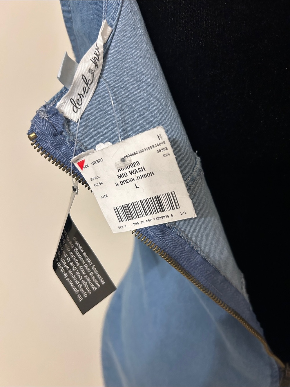 NWT Juniors Classic Light Blue Denim Tank Mini Dress - Picture 5 of 5